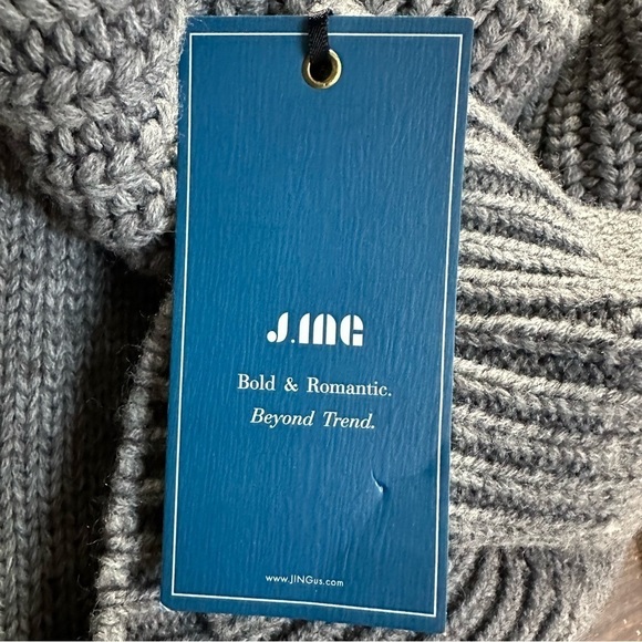 J.ING Chunky Heavy Knit Gray Cowl Neck Sweater, M/L - Picture 8 of 9